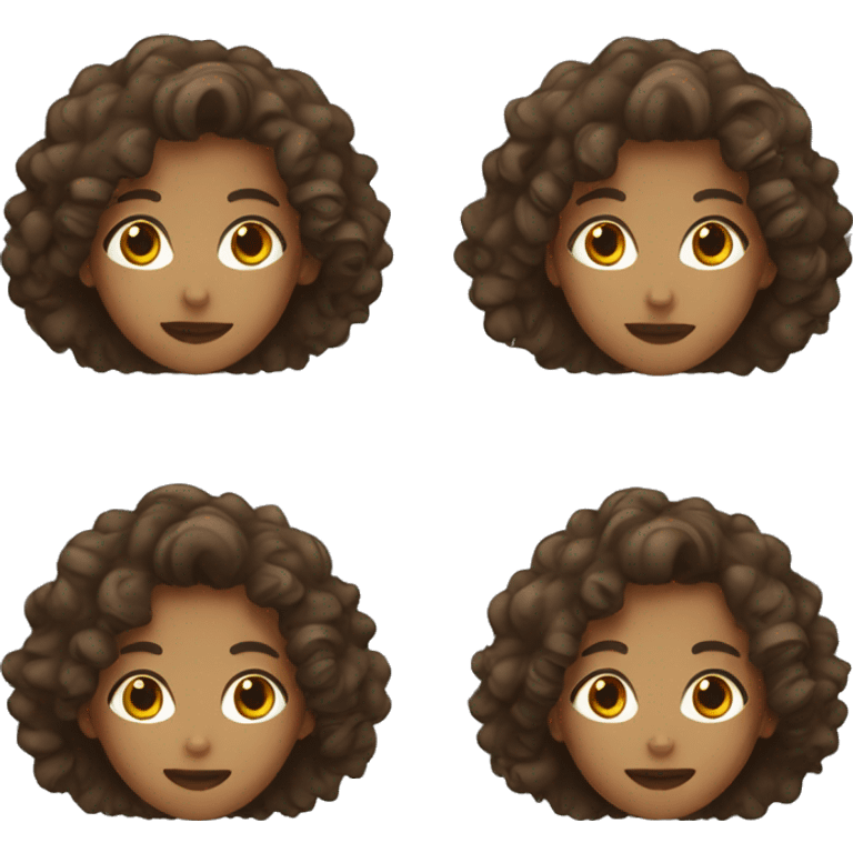 A girl with curly hair with a brown color emoji