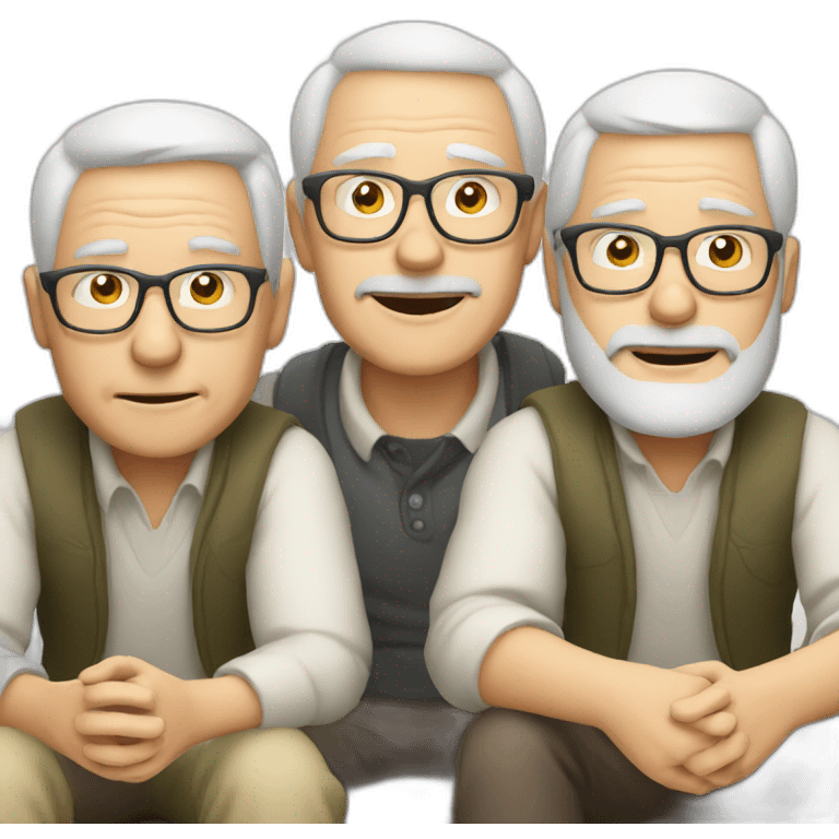 Three white 40 yer old men playing video games emoji