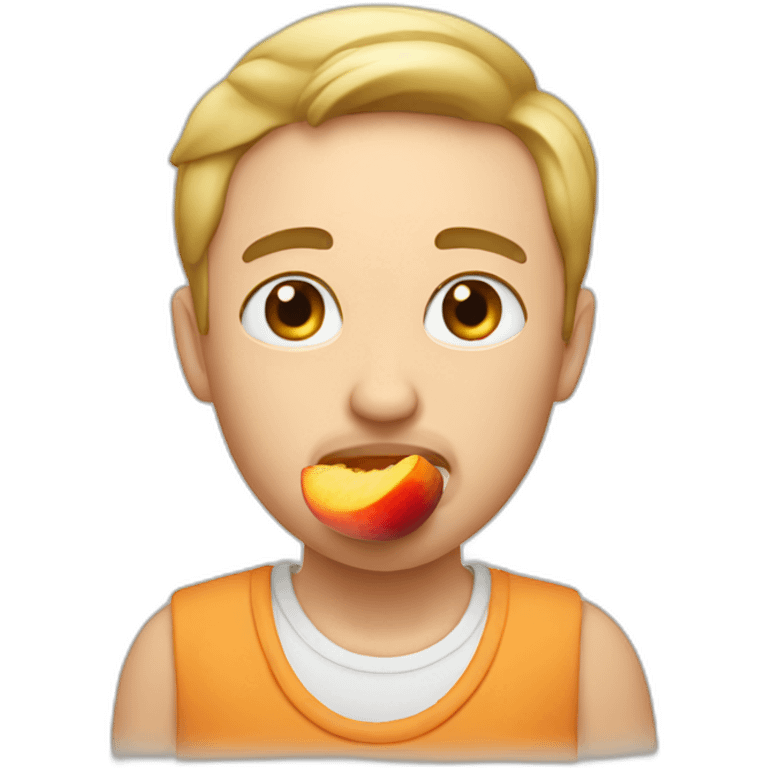 Man eating peach emoji