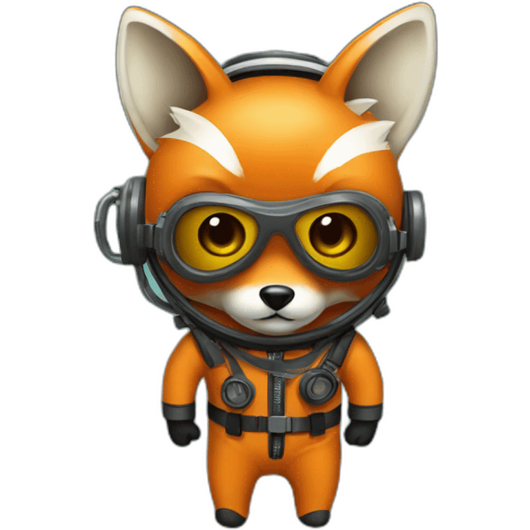 Fox wearing diving suit emoji