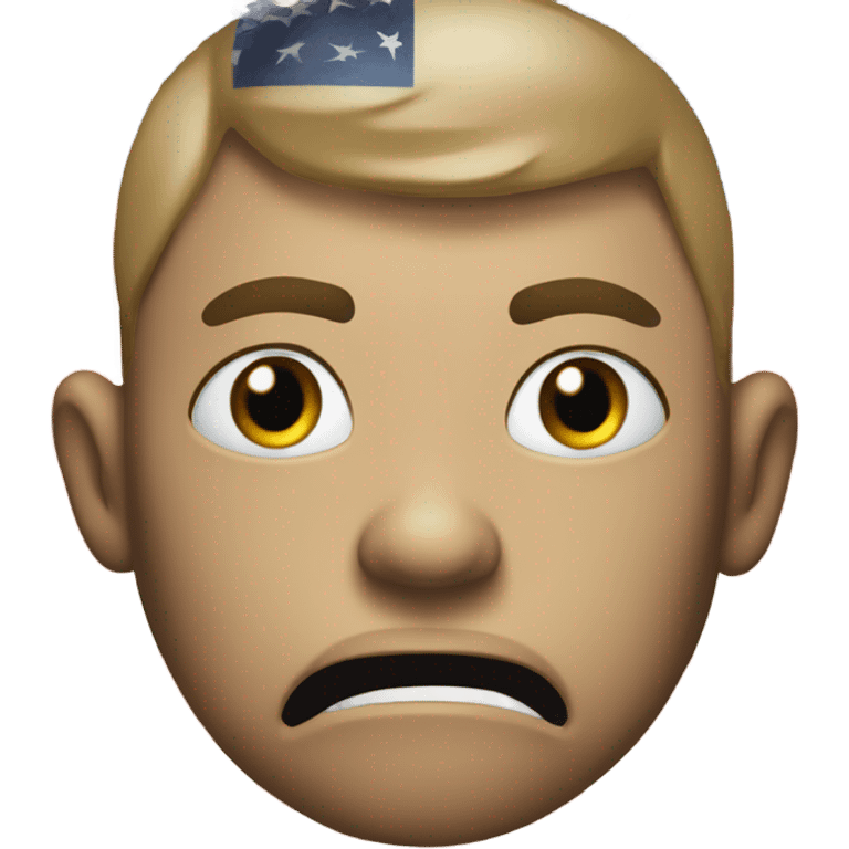 Scared American flag emoji