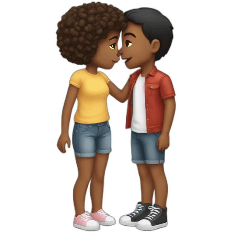 genz girls emoji kissing a boy emoji