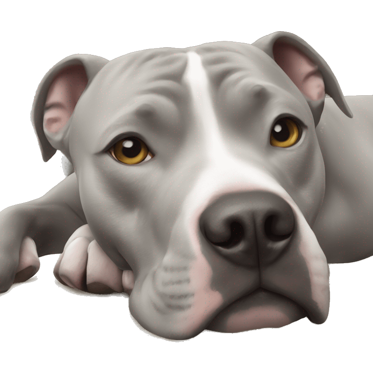 Gray Pitbull laying  emoji