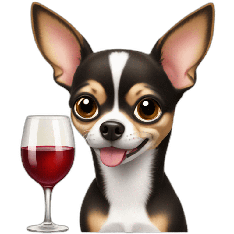 chihuahua drinks wine emoji