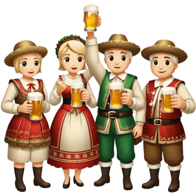 Cinematic Realistic Oktoberfest Pop Culture Emoji, depicting a vibrant celebration with beer, music, and traditional costumes rendered with dynamic textures and festive lighting. emoji