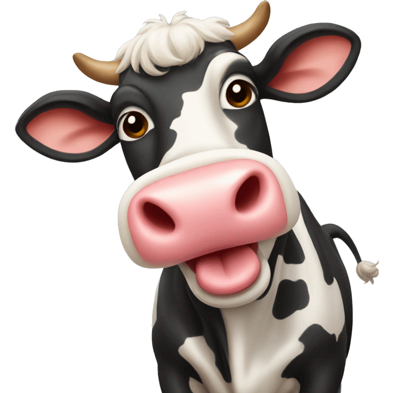 cow with tongue out emoji