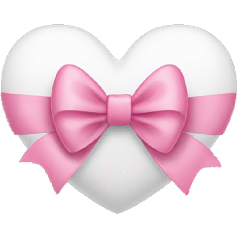 white heart with pink bow emoji