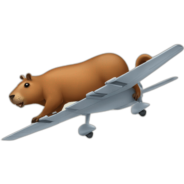 Capibara sur avion emoji