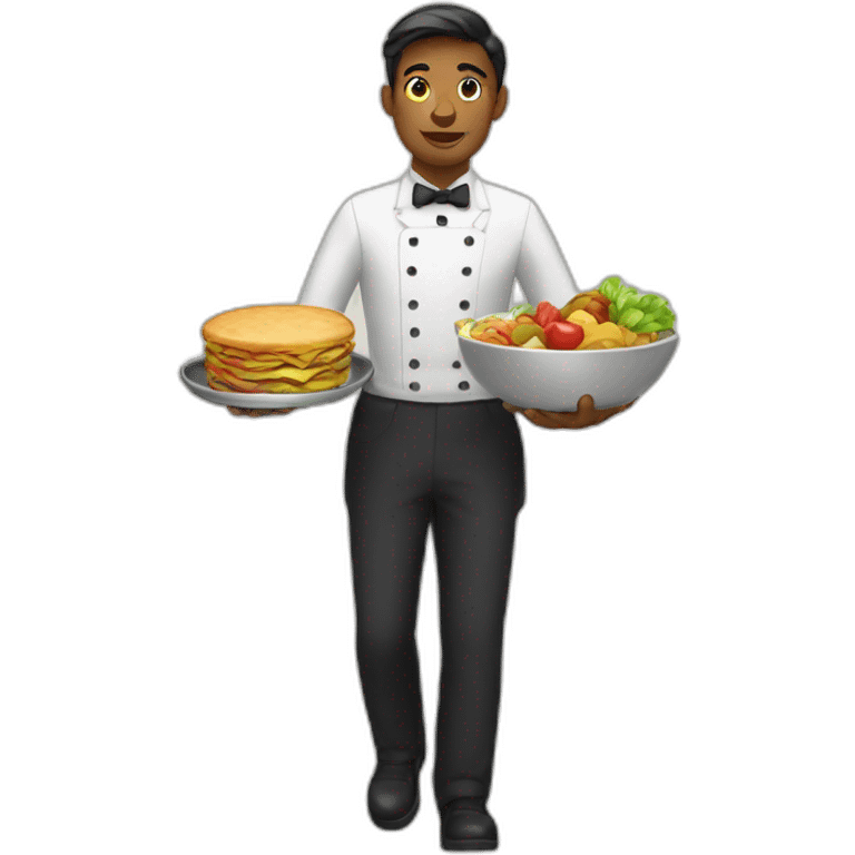 waiter carries food emoji