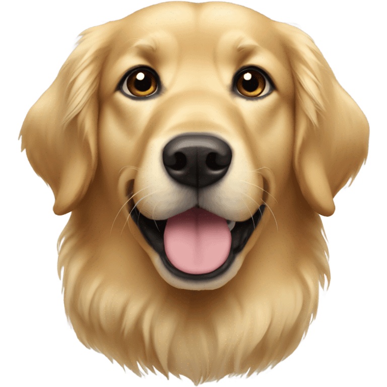 Golden retriever with black eyes emoji