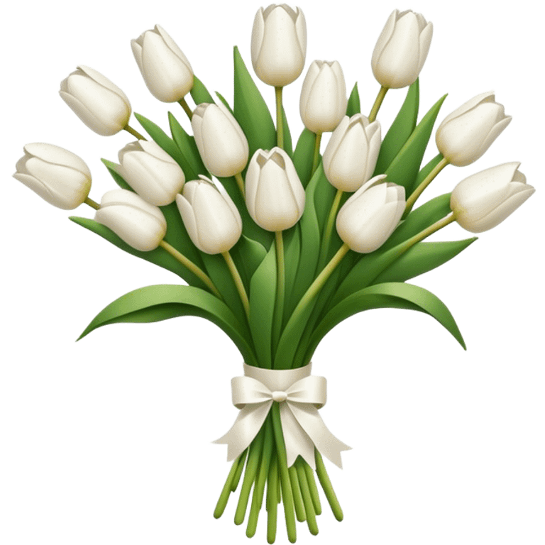 white tulip bouquet  emoji