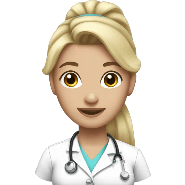 Nurse Beautiful Girl,blonde Pony Tail Hair emoji