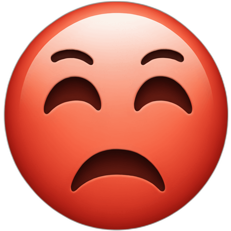 sad red face smiley emoji