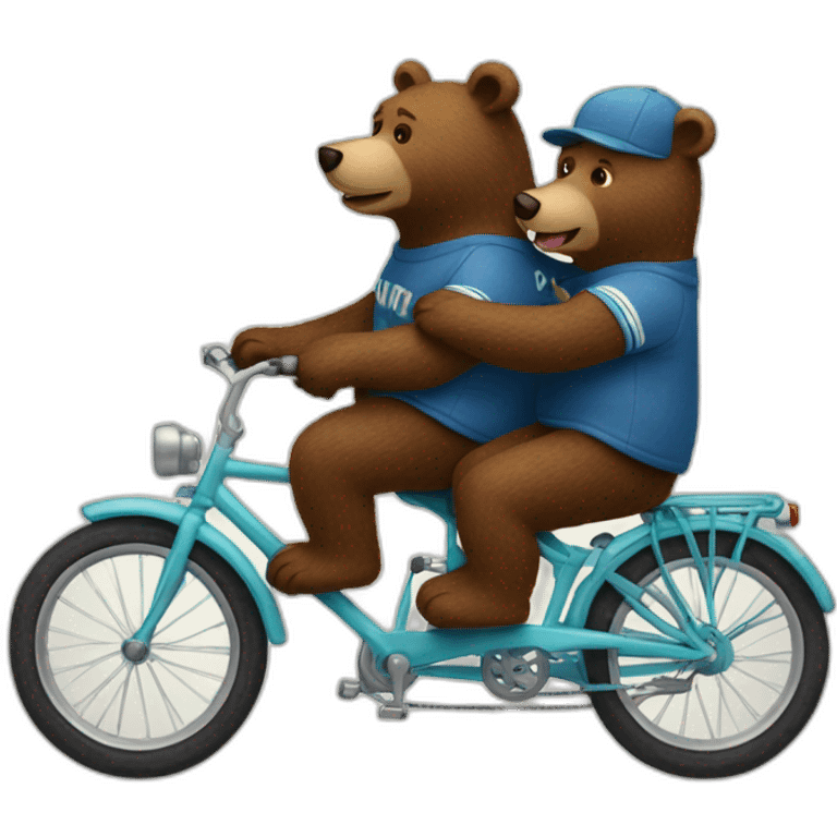 Two bears riding a tandem bike emoji