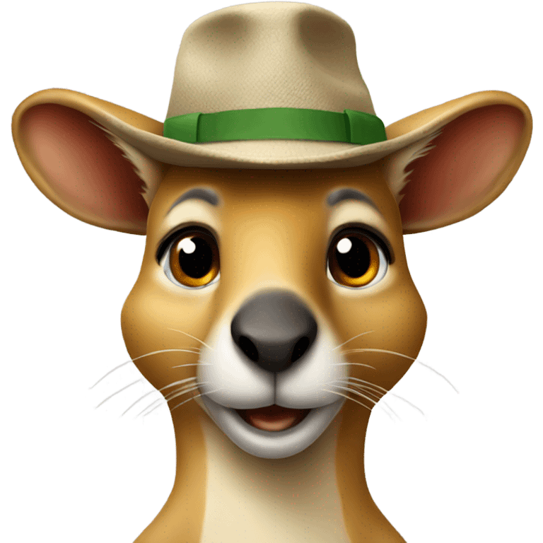 Kangaroo with a bucket hat  emoji