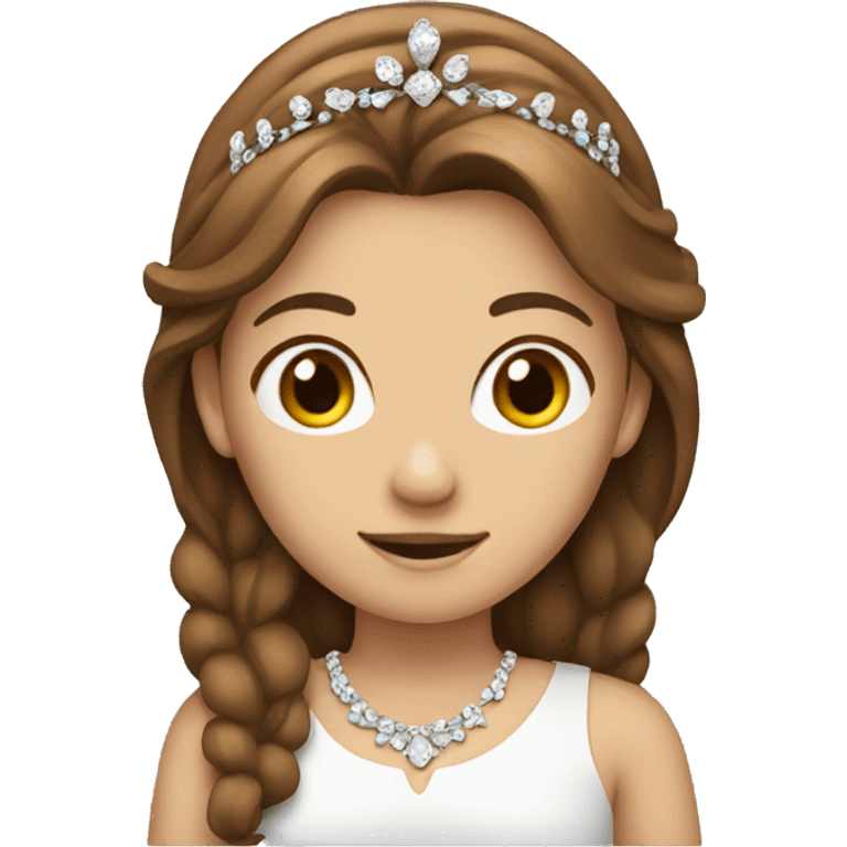 Girl with brown hair tiara emoji emoji