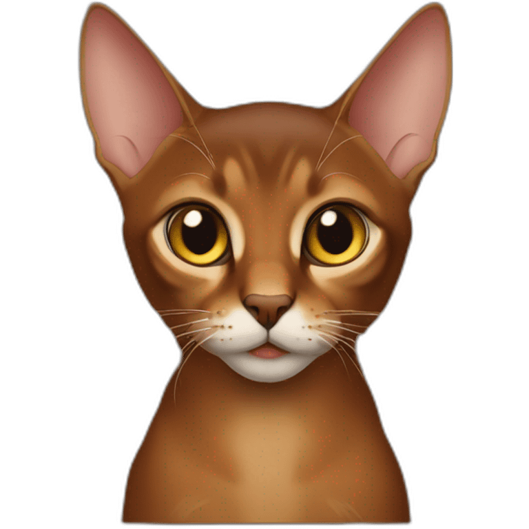 Abyssinian cat dark red asks for food emoji