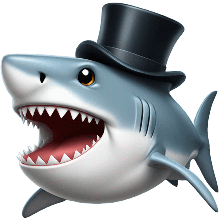 Shark with a top hat emoji