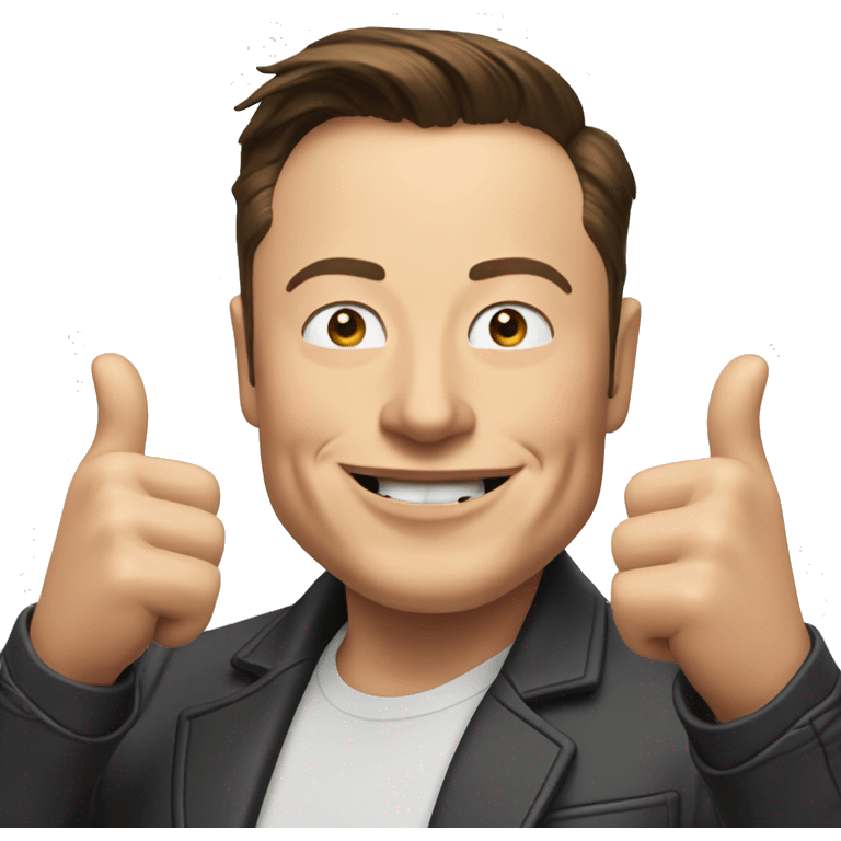 Elon Musk shows thumbs up emoji