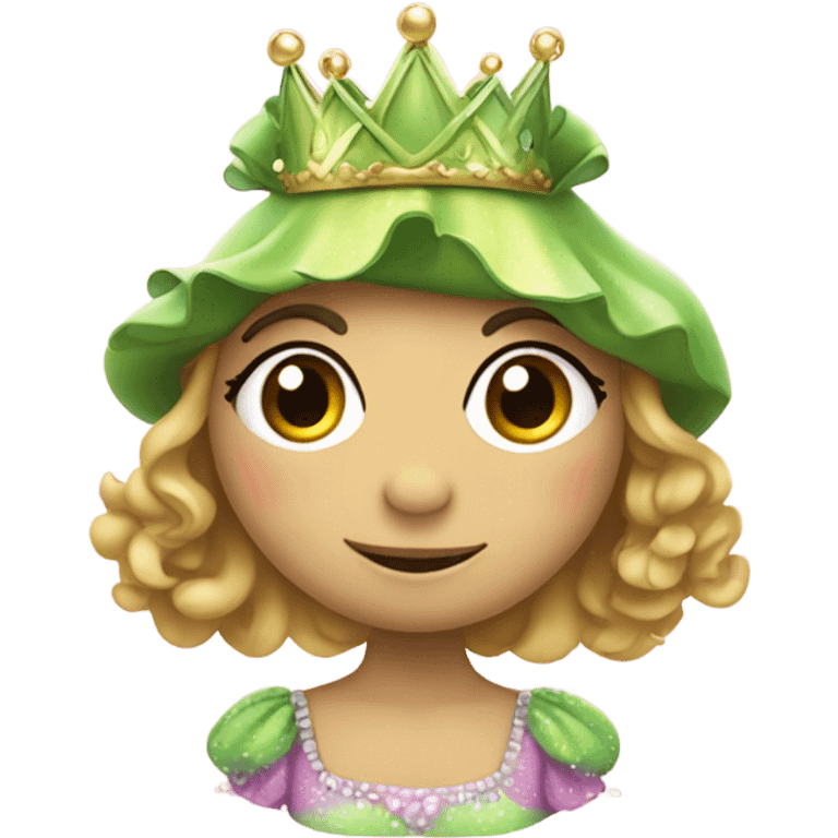 A frog with a princess dress on  emoji