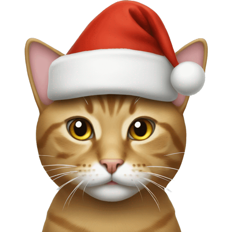 Cat wearing Christmas hat  emoji