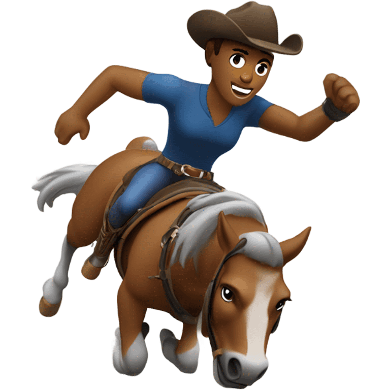 Barrel Racer running barrels on foot emoji