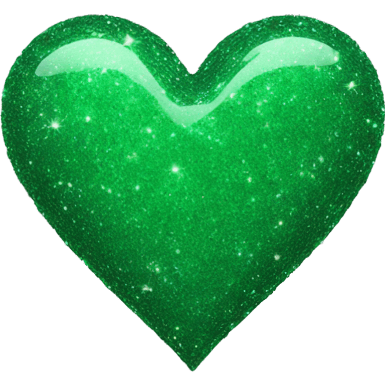 glitter green heart emoji