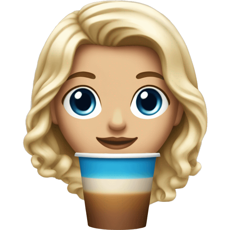 Starbucks cup drink with blonde girl blue eyes  emoji