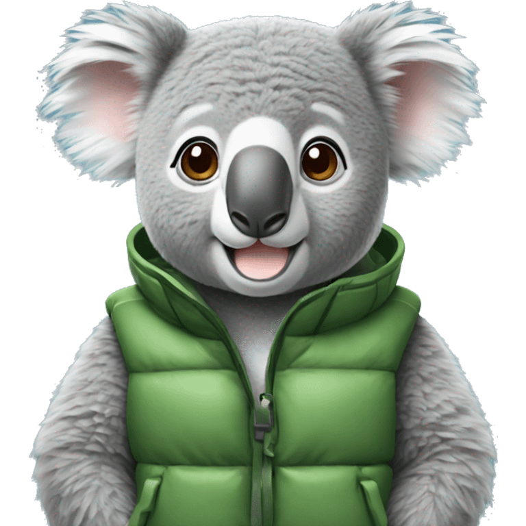 Koala wearing a puffer vest emoji