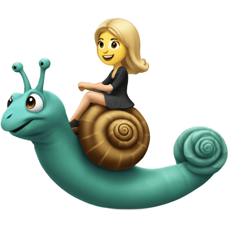 Caucasian Woman riding a snail emoji