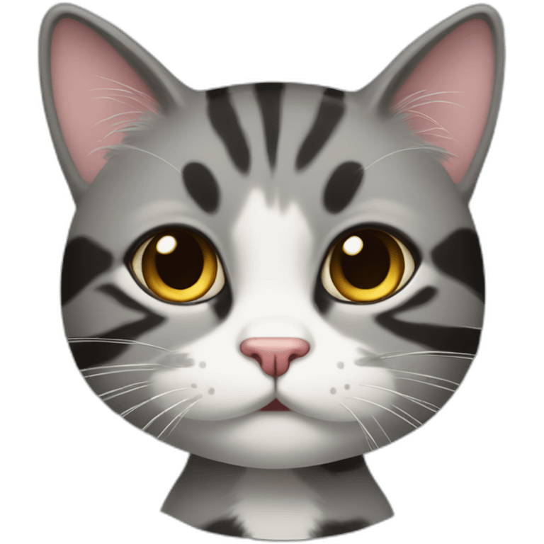 mischievous cat with black tabby hair emoji