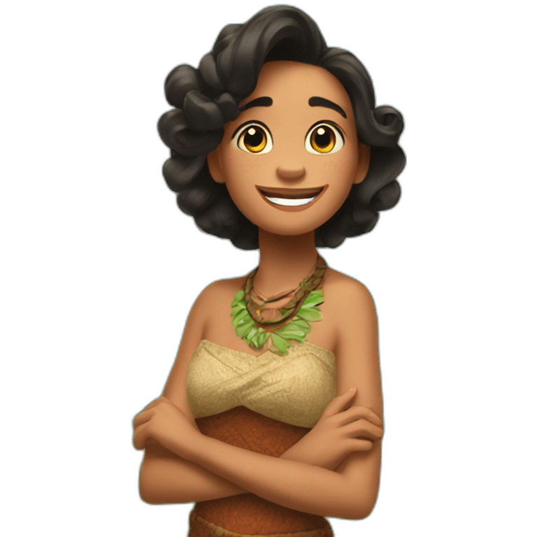 Grand mother Moana Disney happy hold gem emoji