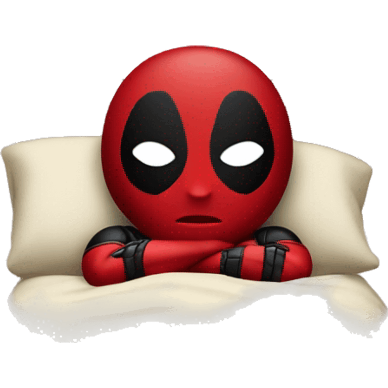 Deadpool in a bed emoji