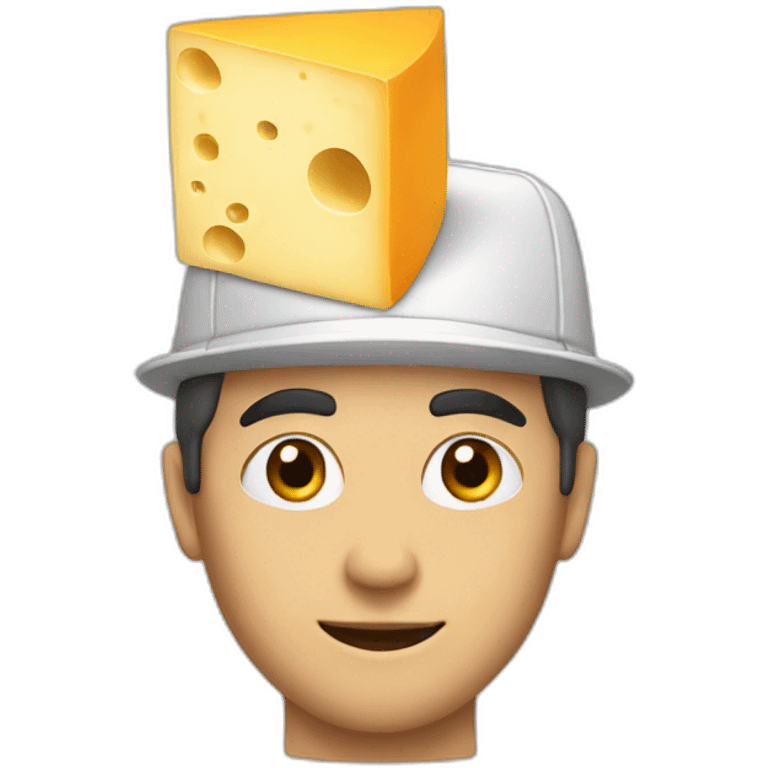 Man with a cheese block as a hat emoji