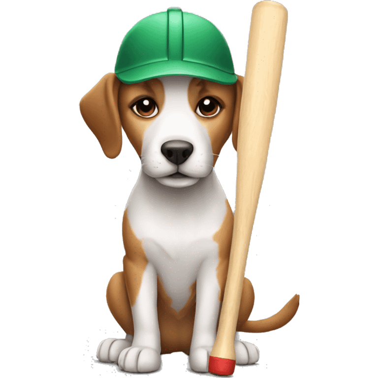 Dog with cricket bat emoji