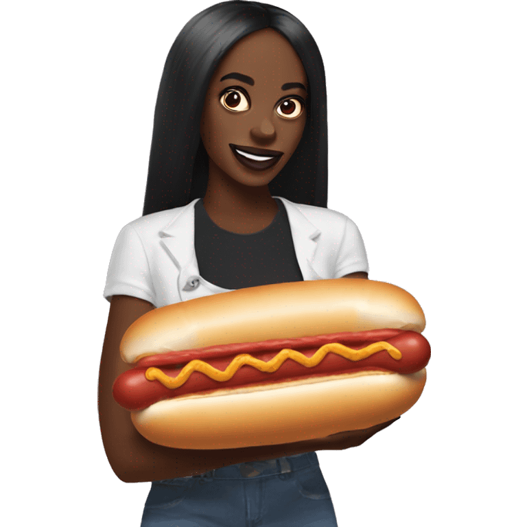 azealia banks holding a hotdog emoji