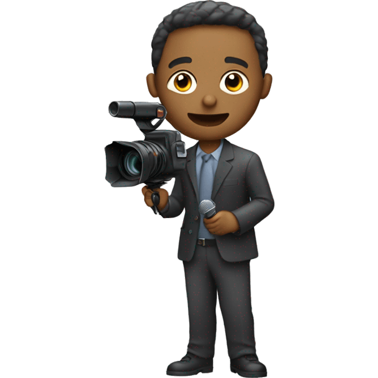 journalist with camera and microphone emoji