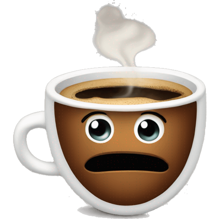 A cup of coffee drunk emoji