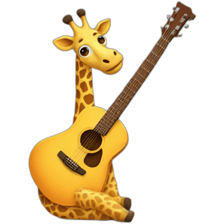 Giraffe playing guitar emoji