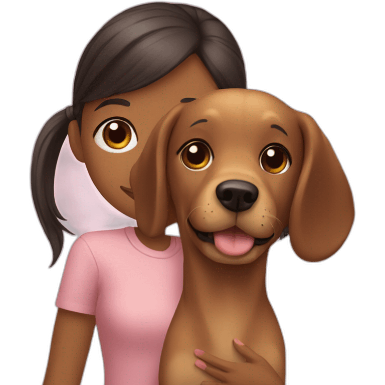 dog and girl emoji