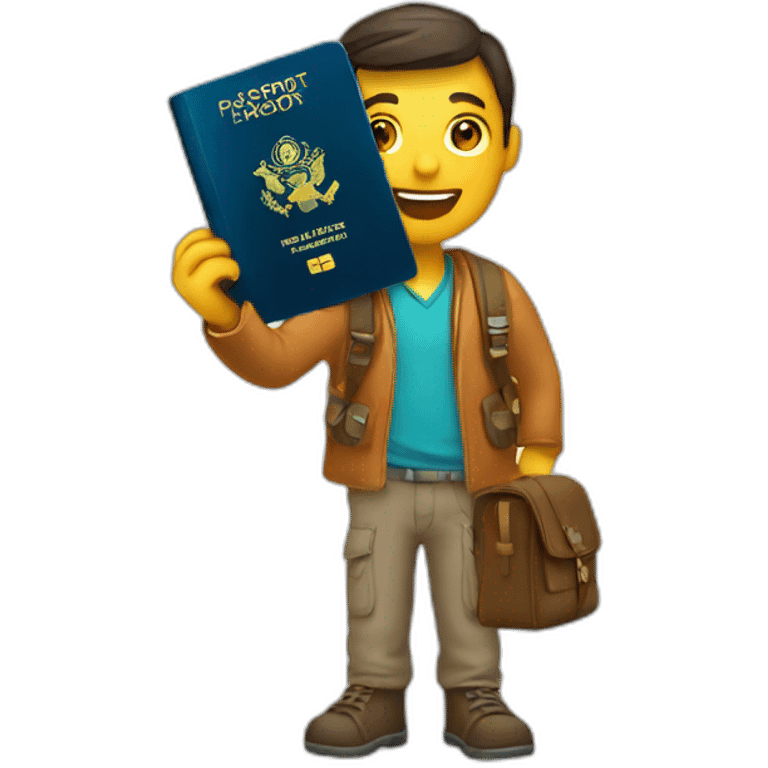 traveller holding your passport emoji