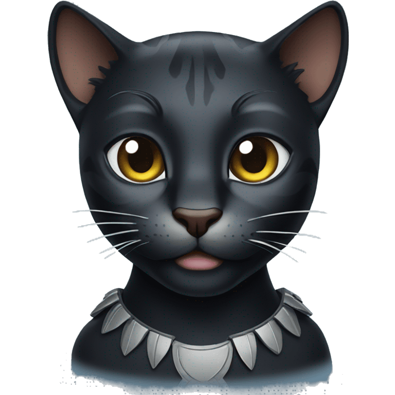 Cat The black panther winks emoji