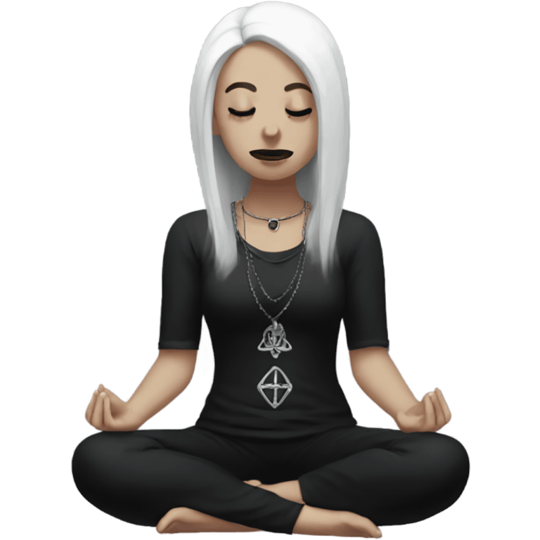 goth girl meditating emoji