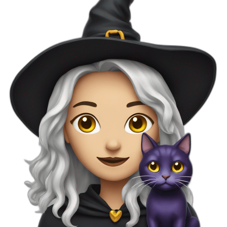 witch woth cat emoji