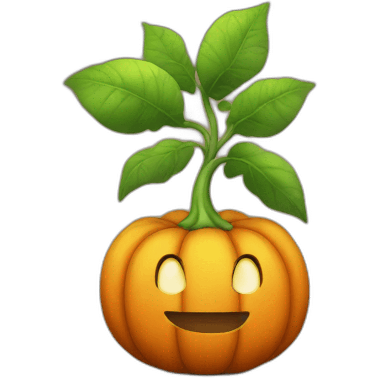 seedling in a pumpkin costume emoji