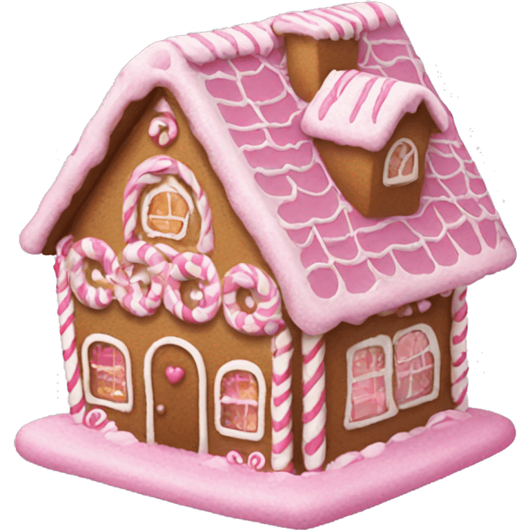 Pink gingerbread house  emoji