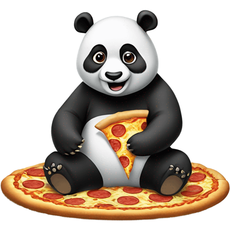 panda eating pizza emoji