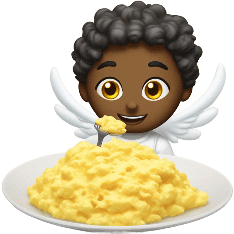 Angel eating scrambled eggs emoji