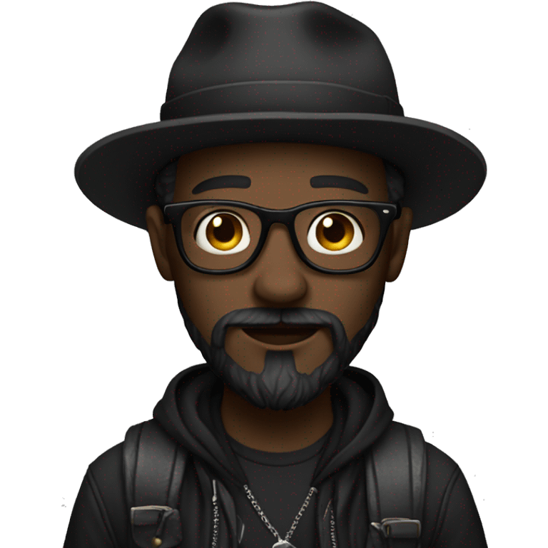 hipster dark wear emoji