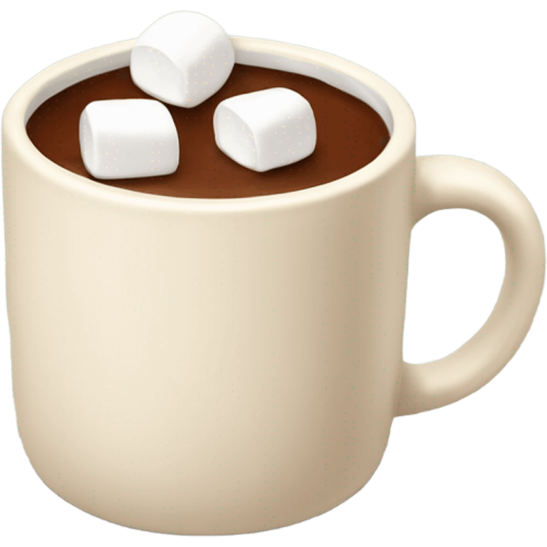 Light beige mug of hot chocolate with marshmallows  emoji